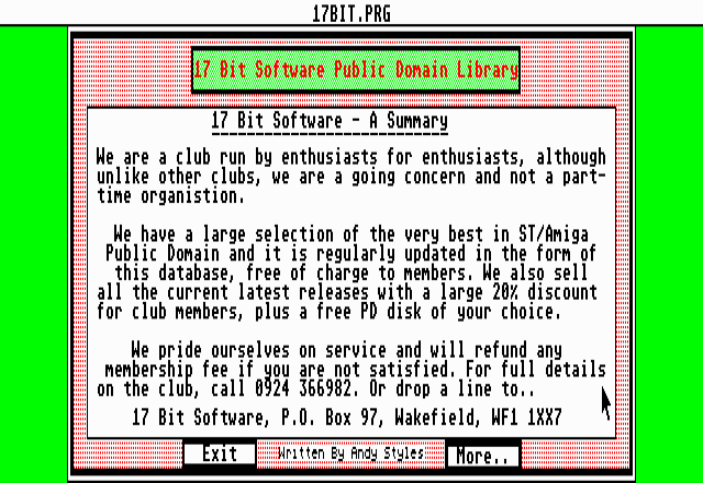 17 Bit Disk #6 atari screenshot